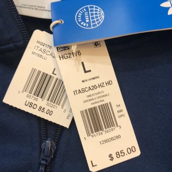 Adidas Navy Sweatshirt with White Accents - Picture 3 of 3